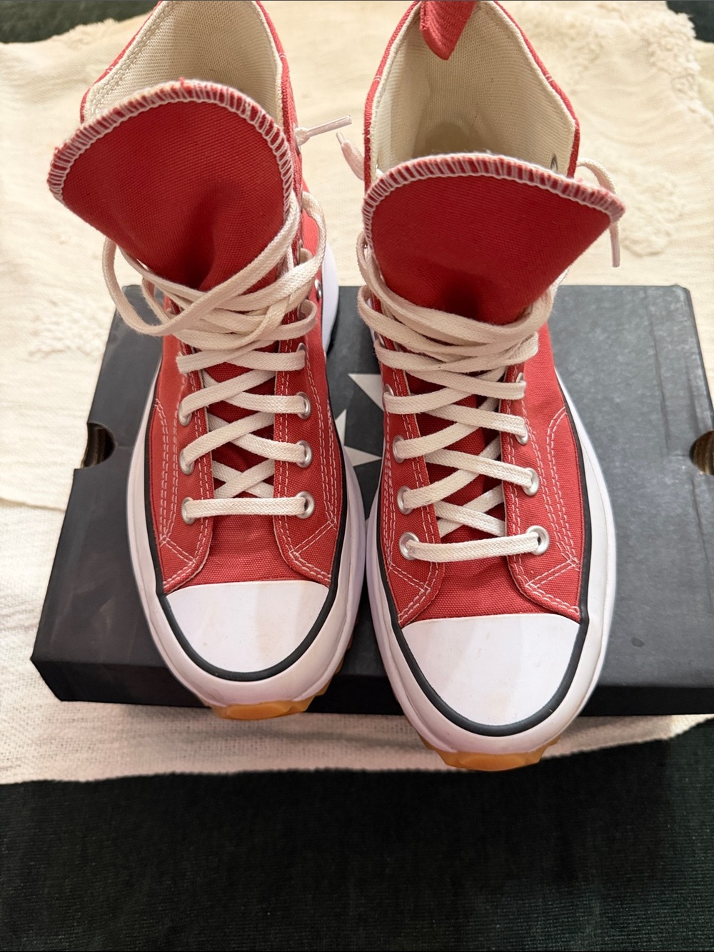 Converse Run Star Hike High Top Sneakers – Coral/Red – Worn Once